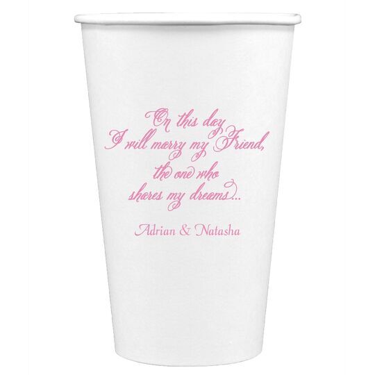 Elegant Marry My Friend Paper Coffee Cups